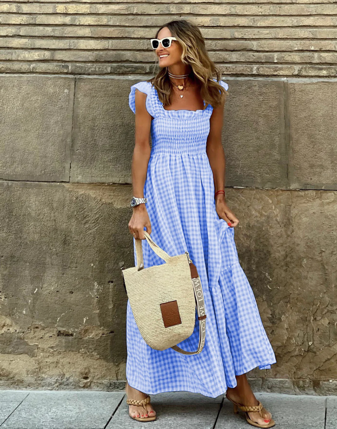 Marvella | Women's Summer Square Neck Maxi Dress