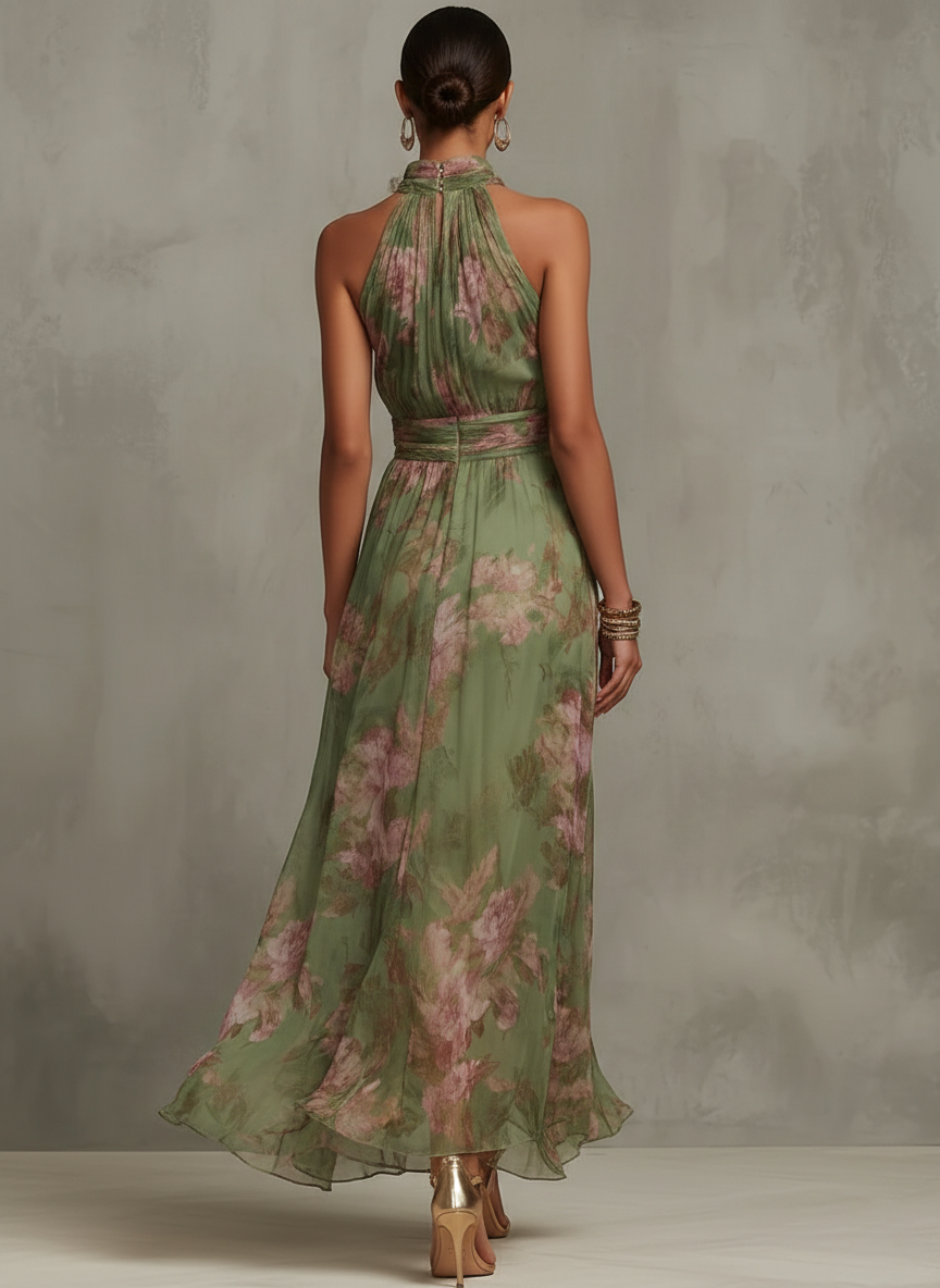 Capri | Women's Summer Halter Floral Dress