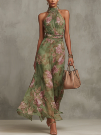 Capri | Women's Summer Halter Floral Dress
