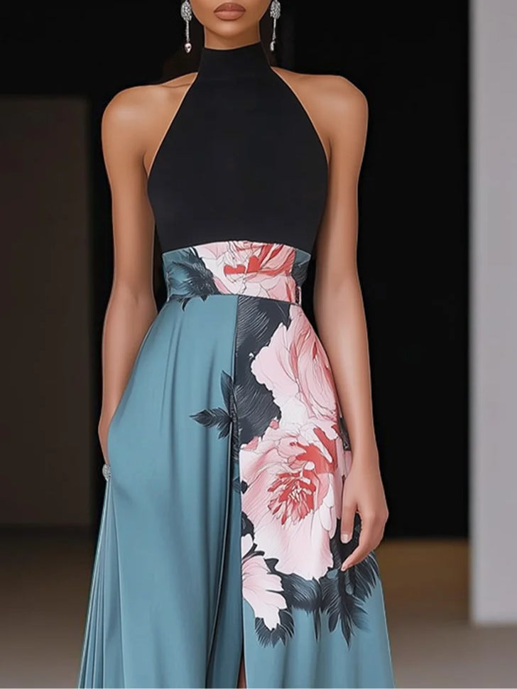 Anam | Women’s Summer Halter Neck Slit Maxi Dress