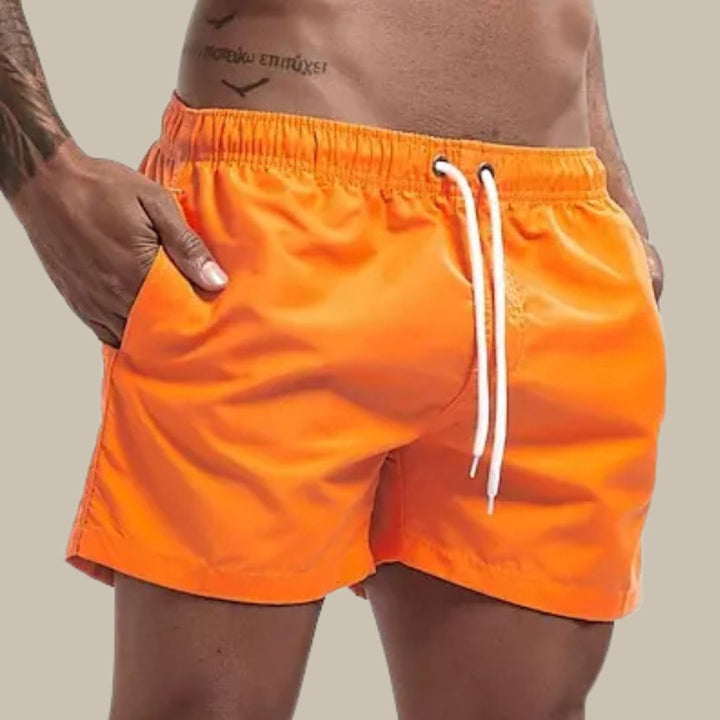 René | Men's Elastic Waist Slim Fit Swim Trunks