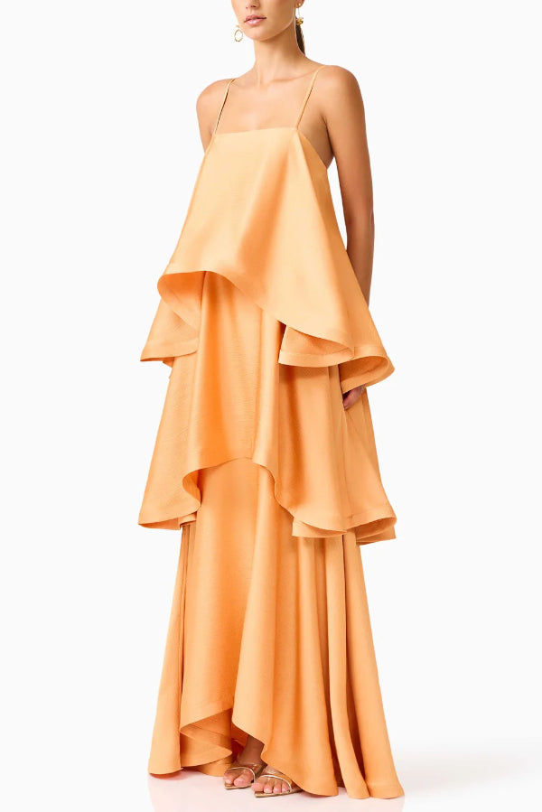 Mia | Women's Elegant Satin Open Back Maxi Dress