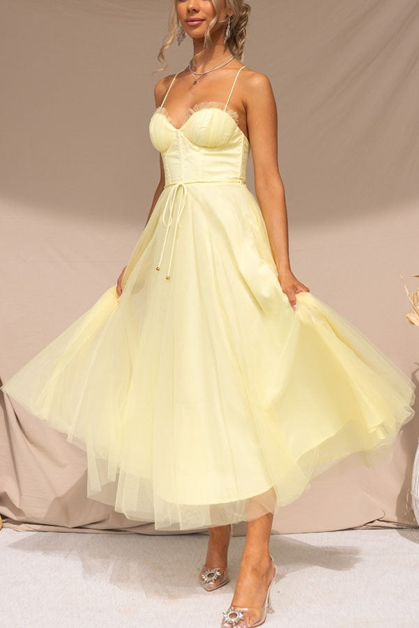 Ella | Women's Elegant Spaghetti Strap Chiffon Dress