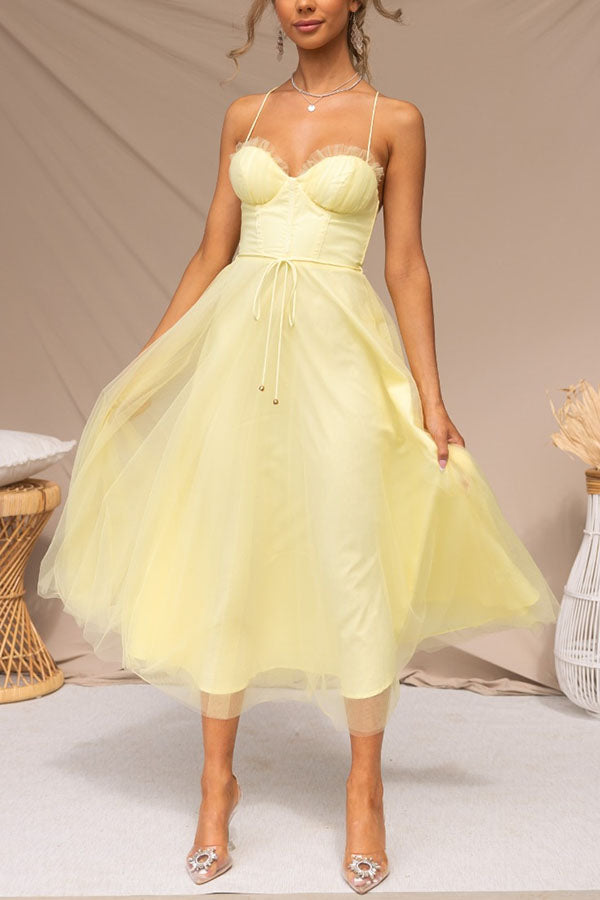Ella | Women's Elegant Spaghetti Strap Chiffon Dress