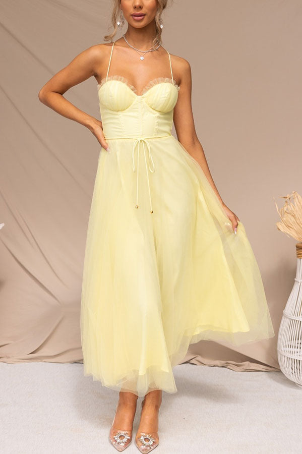 Ella | Women's Elegant Spaghetti Strap Chiffon Dress