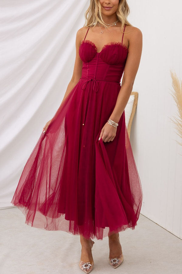 Ella | Women's Elegant Spaghetti Strap Chiffon Dress