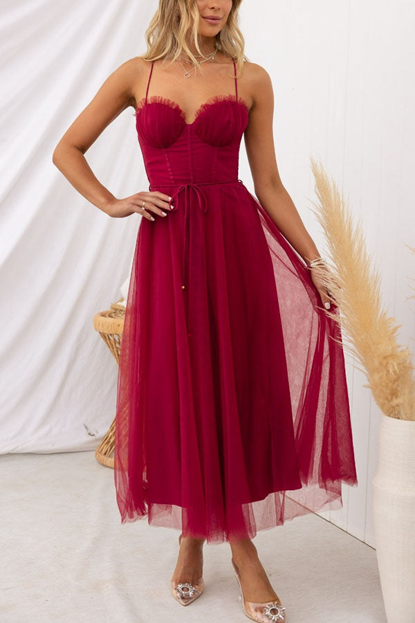 Ella | Women's Elegant Spaghetti Strap Chiffon Dress