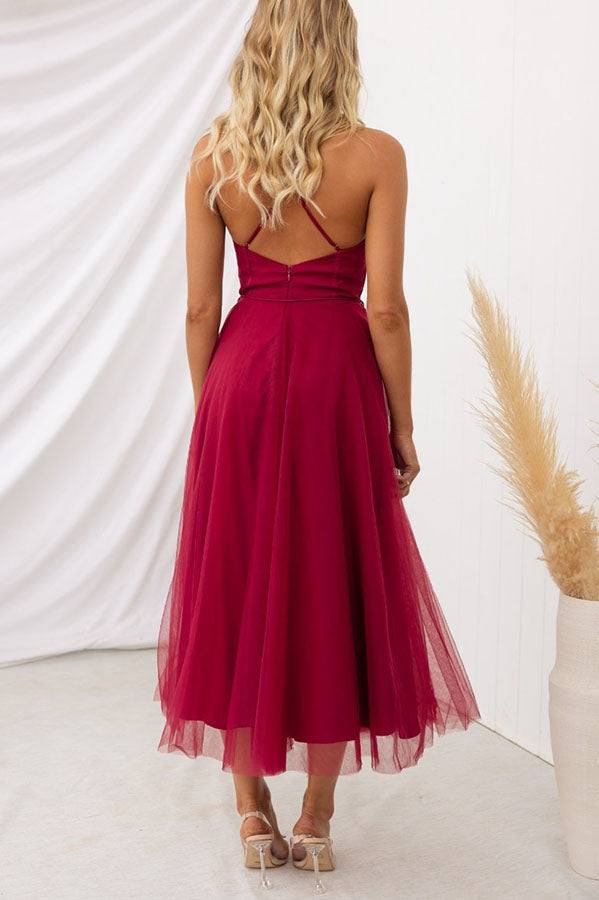 Ella | Women's Elegant Spaghetti Strap Chiffon Dress