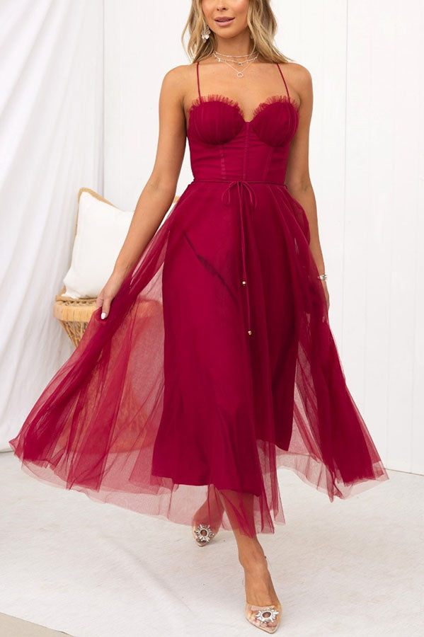 Ella | Women's Elegant Spaghetti Strap Chiffon Dress