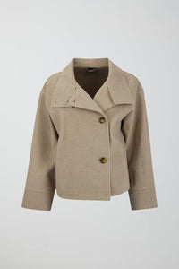Ava | Women's High Neck Button Front Pea Coat
