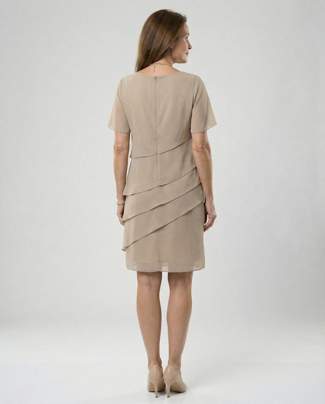 Ellery | Women's Layered Short Sleeve Knee-Length Dress