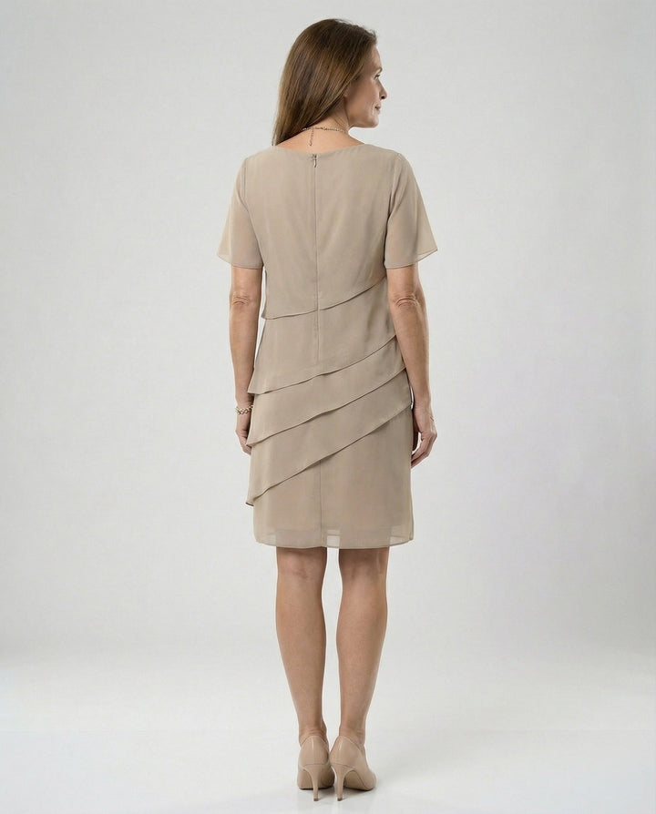 Ellery | Women's Layered Short Sleeve Knee-Length Dress