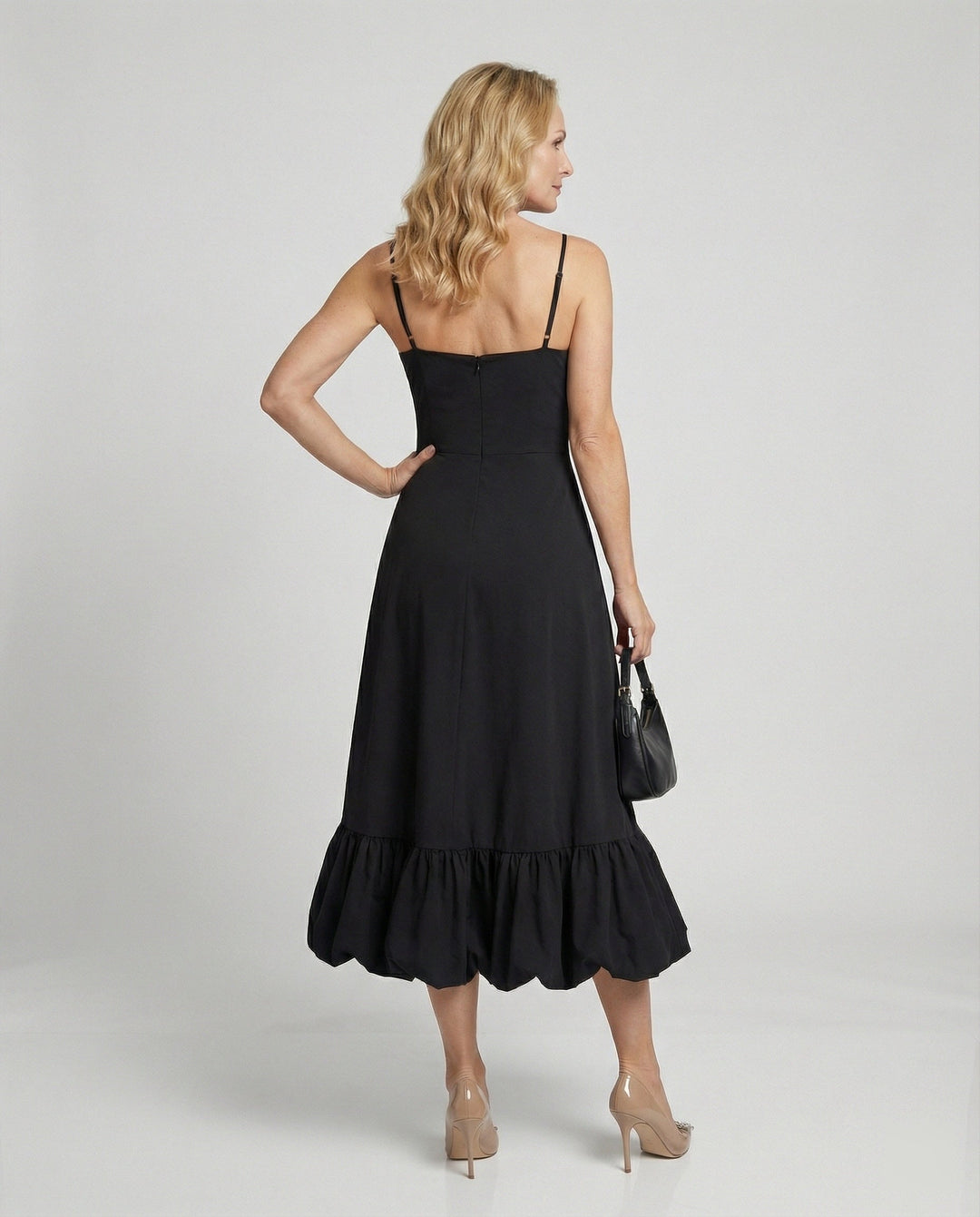 Blythe | Women's Spaghetti Strap Straight Neck Flared Maxi Dress