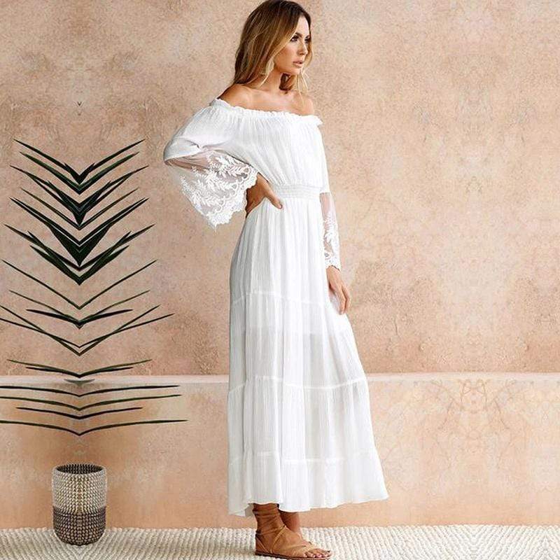 Aria | Women's Elegant Off-Shoulder Summer Maxi Dress