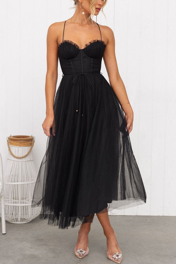 Ella | Women's Elegant Spaghetti Strap Chiffon Dress