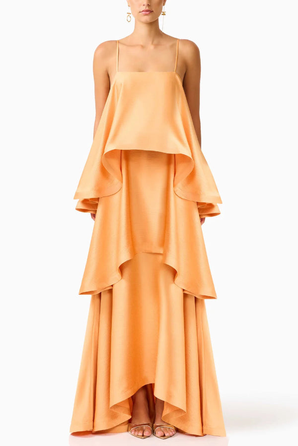 Mia | Women's Elegant Satin Open Back Maxi Dress