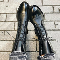 Carolyn | Women's Classic Low Heel Lace Boots