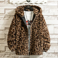 Cecily | Women's Leopard Print Faux Fur Zip-Up Hoodies