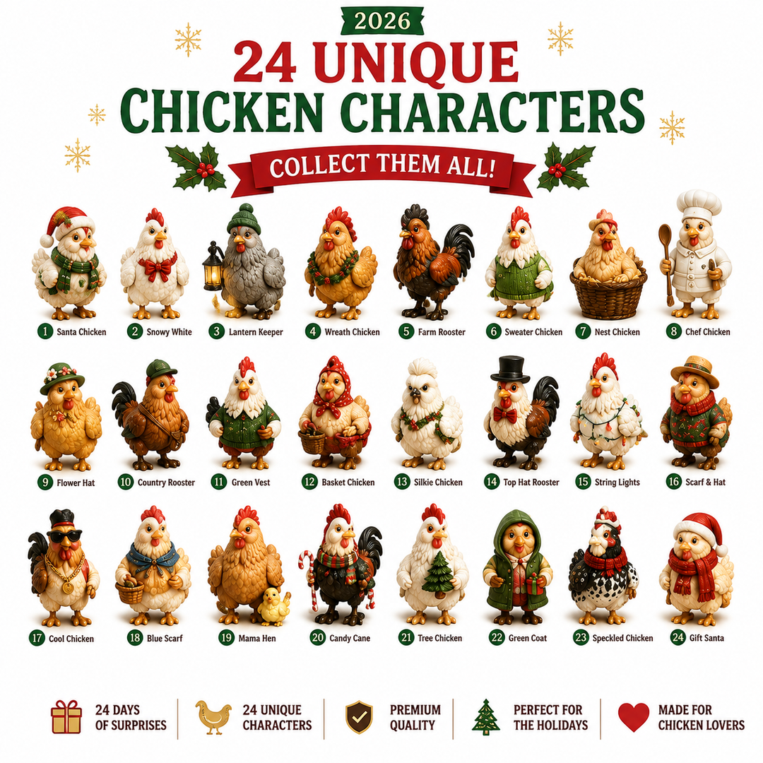 Chicken Advent Calendar 24 Unique Festive Figures