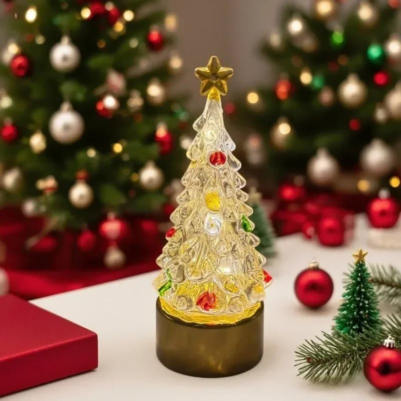 Christmas Tree Lamp with LED Light and Gold Base