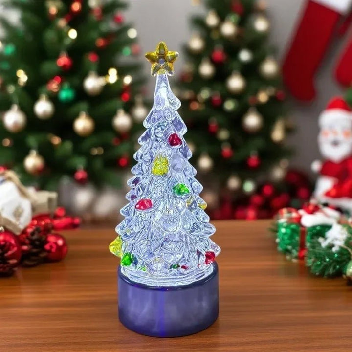 Christmas Tree Lamp with LED Light and Gold Base