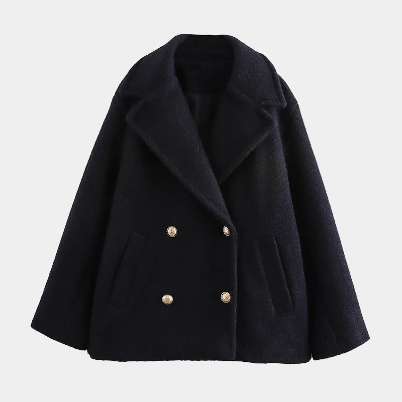Claire | Women's Double Breasted Wool Blend Pea Coat