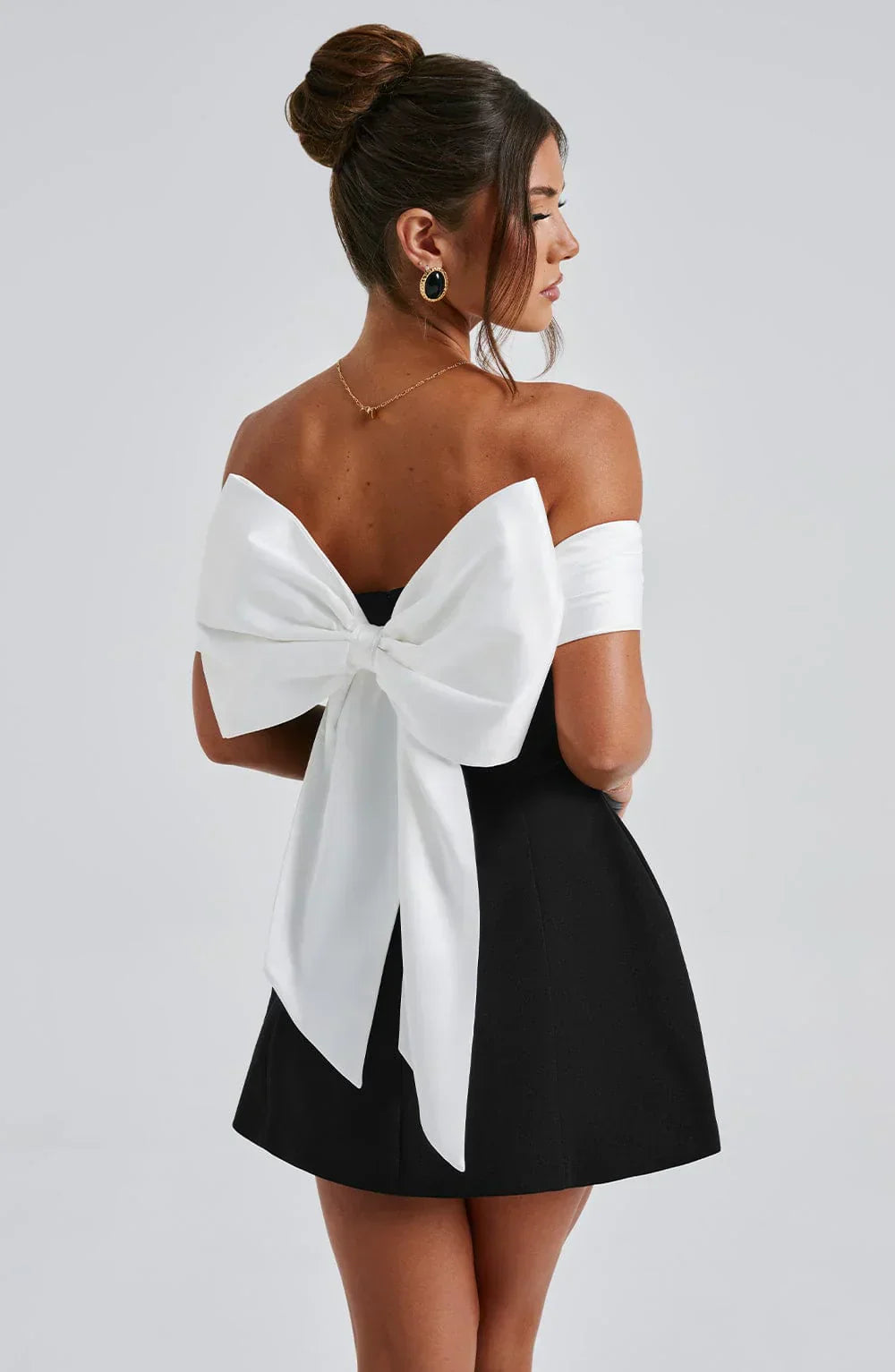 Ava | Women's Off Shoulder Bow Back Mini Dress
