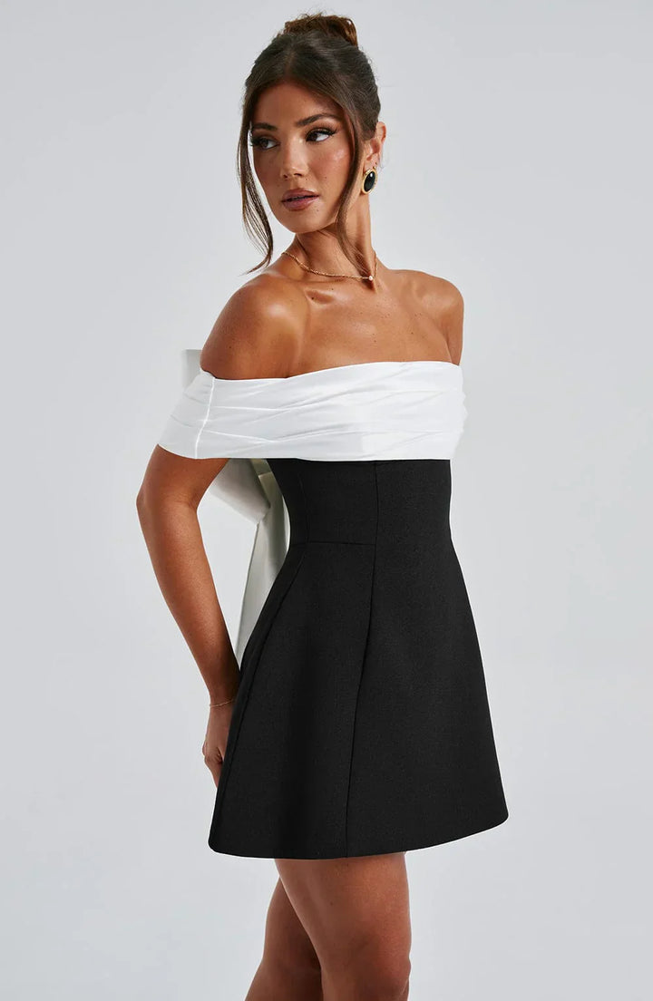 Ava | Women's Off Shoulder Bow Back Mini Dress