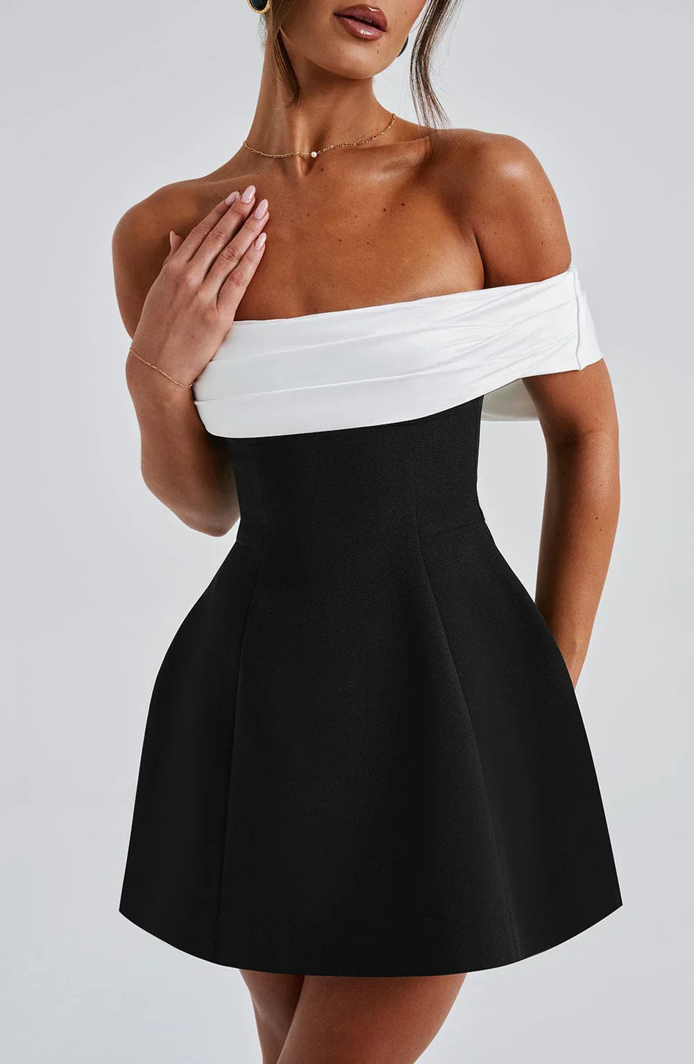 Ava | Women's Off Shoulder Bow Back Mini Dress