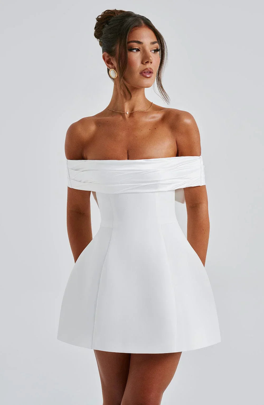 Ava | Women's Off Shoulder Bow Back Mini Dress