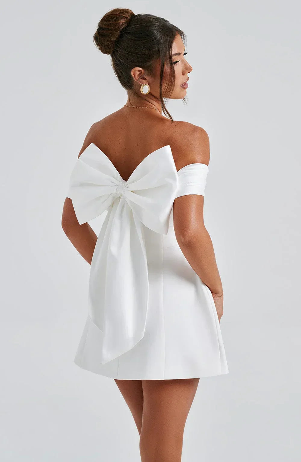 Ava | Women's Off Shoulder Bow Back Mini Dress