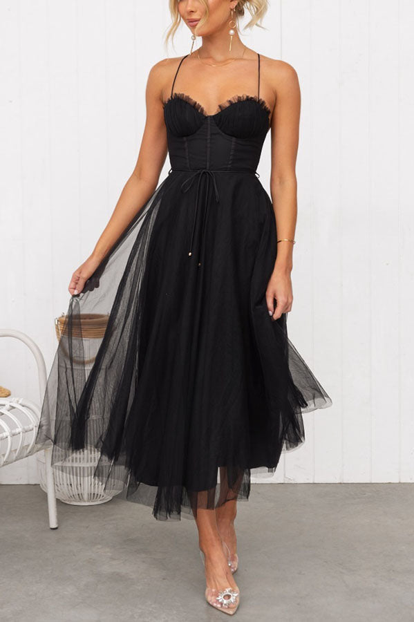 Ella | Women's Elegant Spaghetti Strap Chiffon Dress