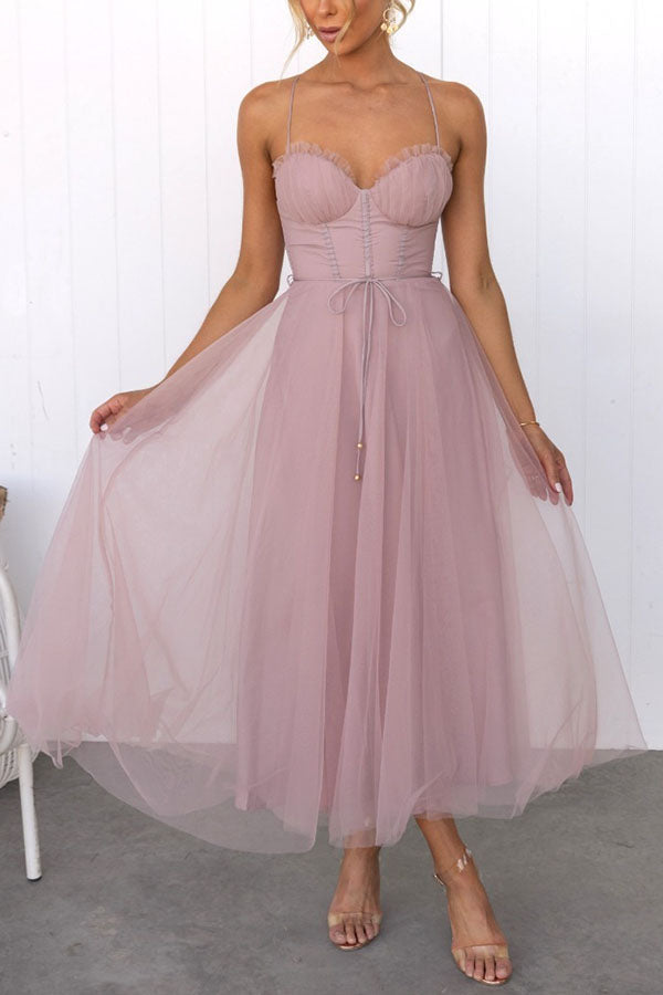 Ella | Women's Elegant Spaghetti Strap Chiffon Dress