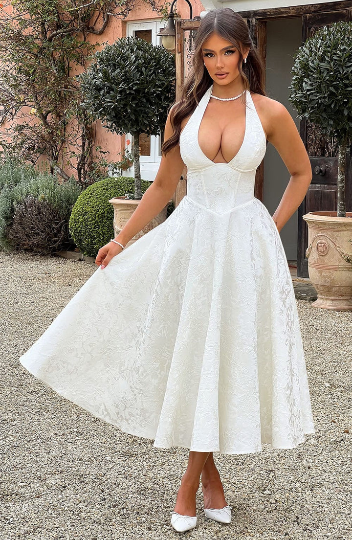 Rosalie | Women’s Casual Halterneck Wedding Guest Dress