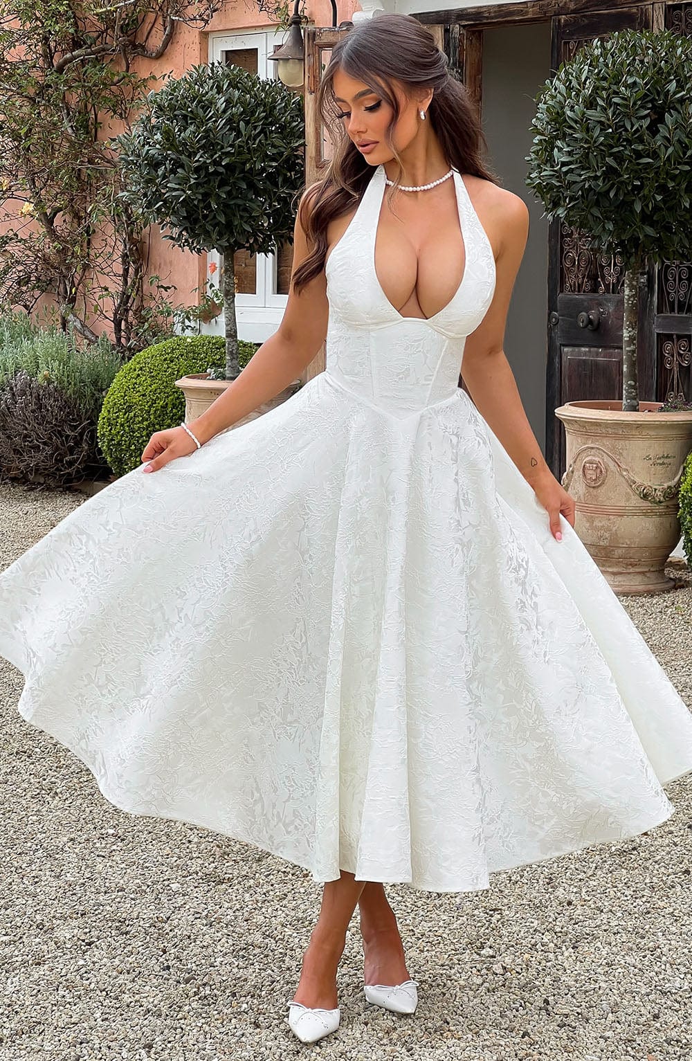 Rosalie | Women’s Casual Halterneck Wedding Guest Dress