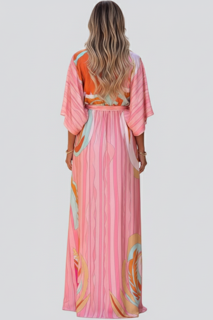 Annett | Women’s Summer Printed Dress with Batwing Sleeves