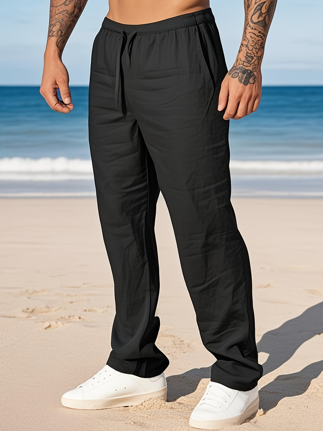 William | Men's Summer Elastic Waist Linen Pants