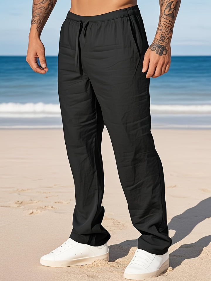 William | Men's Summer Elastic Waist Linen Pants
