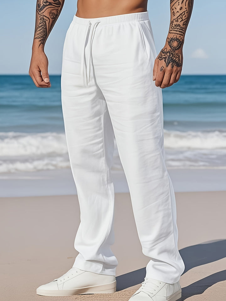 William | Men's Summer Elastic Waist Linen Pants