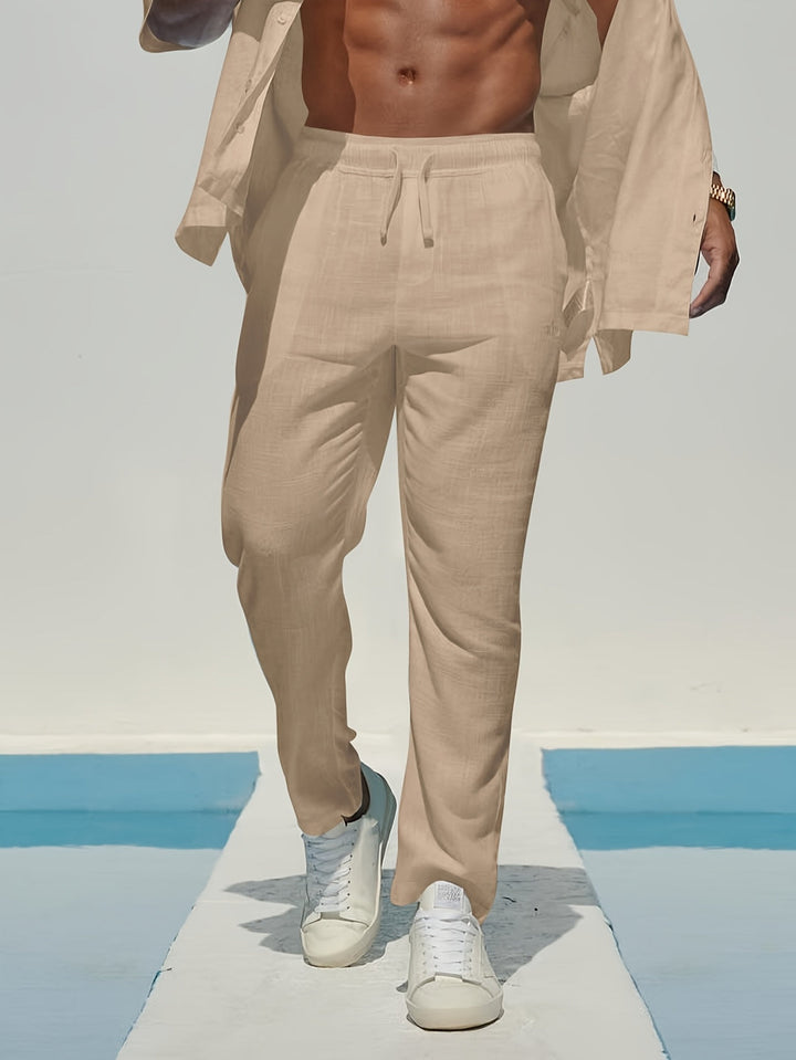 William | Men's Summer Elastic Waist Linen Pants