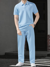 Angelo | Men's Polo Shirt Straight Leg Pants Set