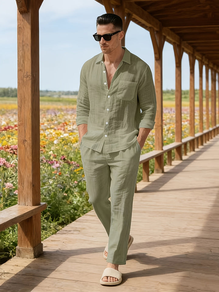 York | Men's Button-Up Straight Leg Sets