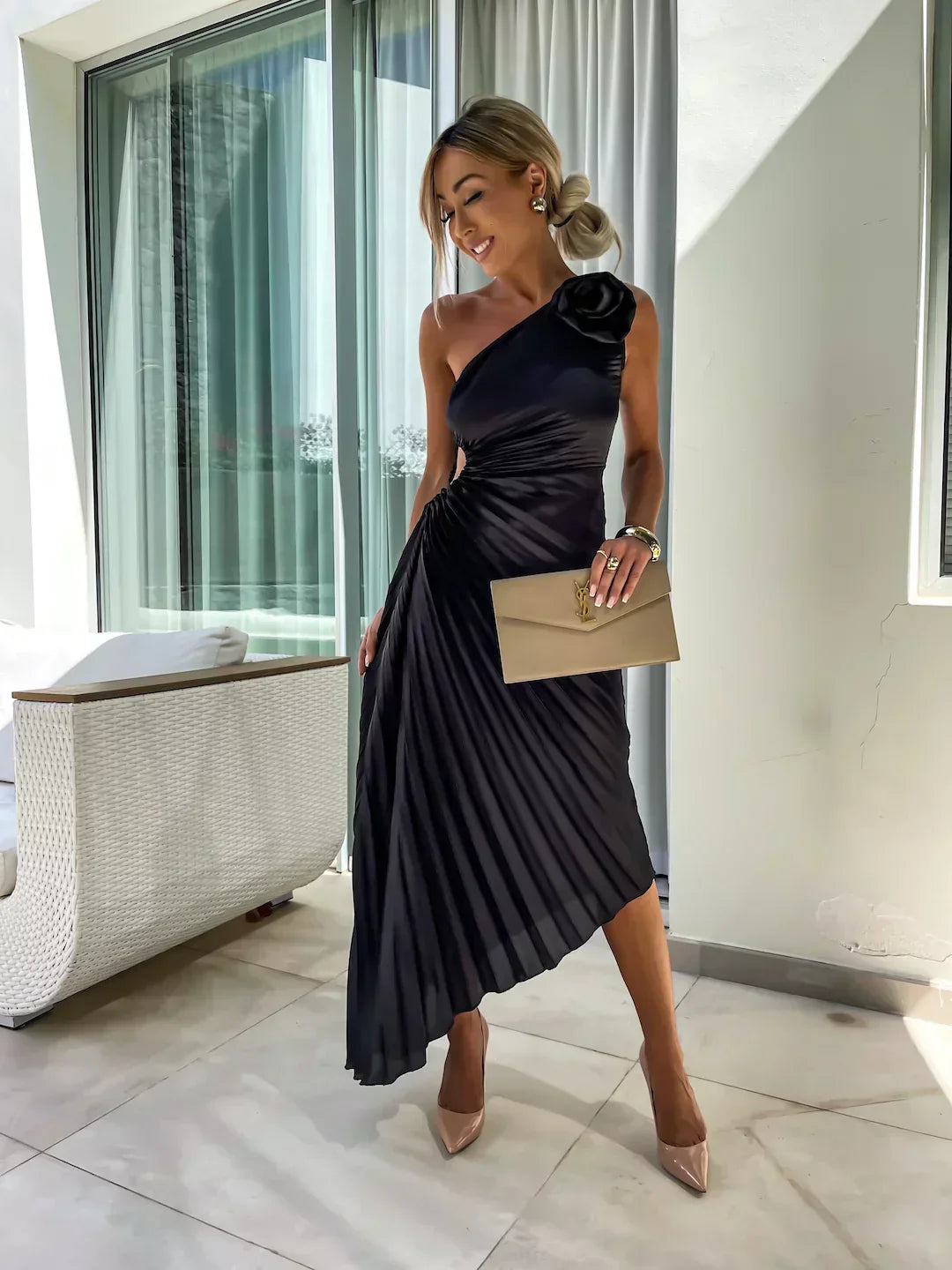 Briar | Women's Pleated Wedding Guest Midi Dress