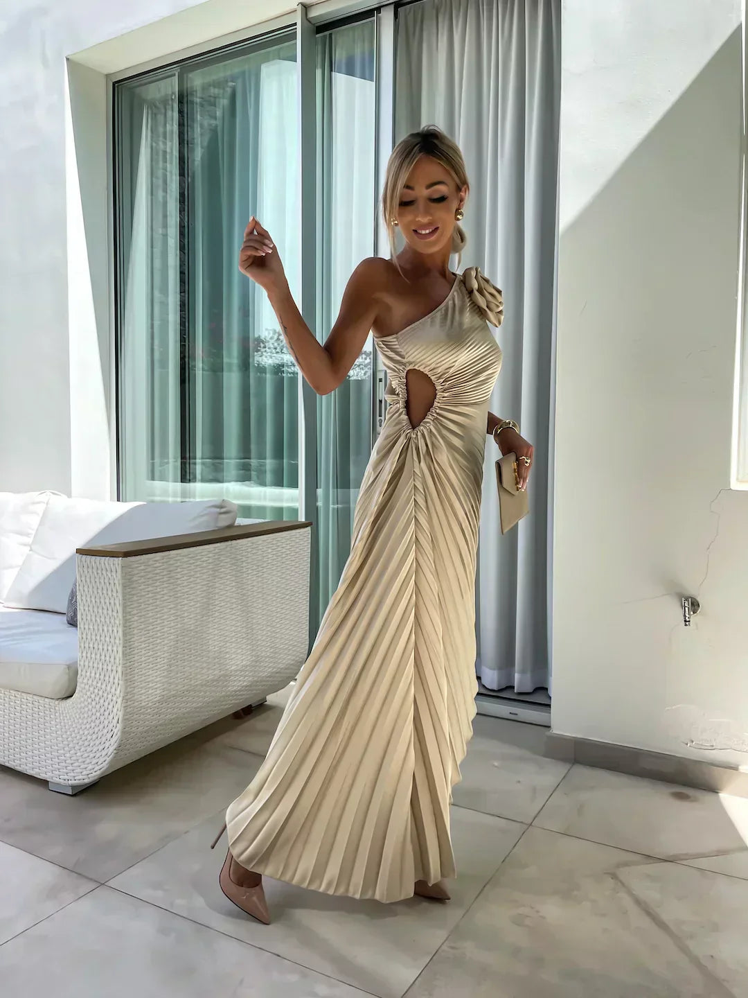 Briar | Women's Pleated Wedding Guest Midi Dress