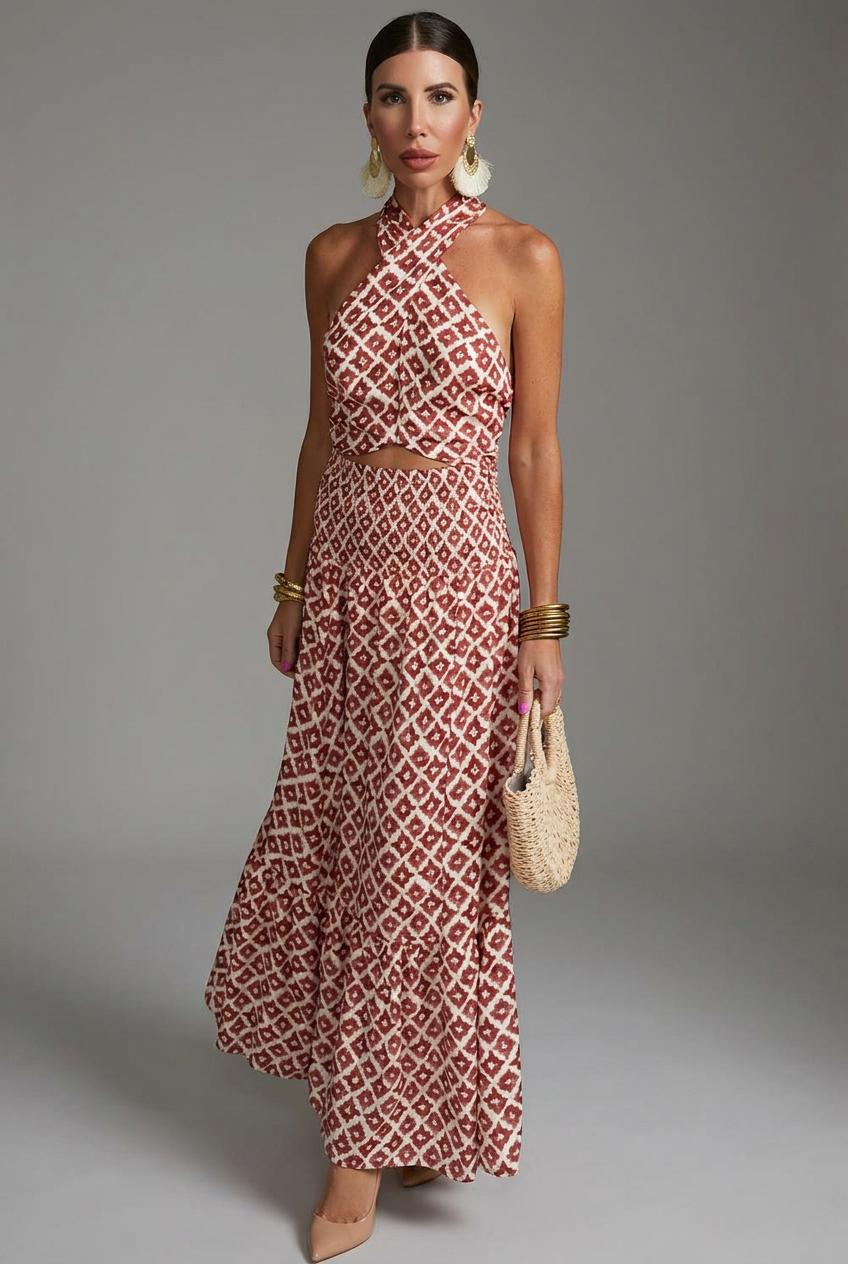 Evelina | Women’s Elegant Halterneck Wedding Guest Dress