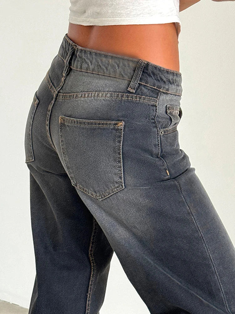 Georgia | Women's Baggy Low-Rise Wide-Leg Jeans