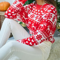 Gillian | Women's Cropped Patterned Christmas Sweater