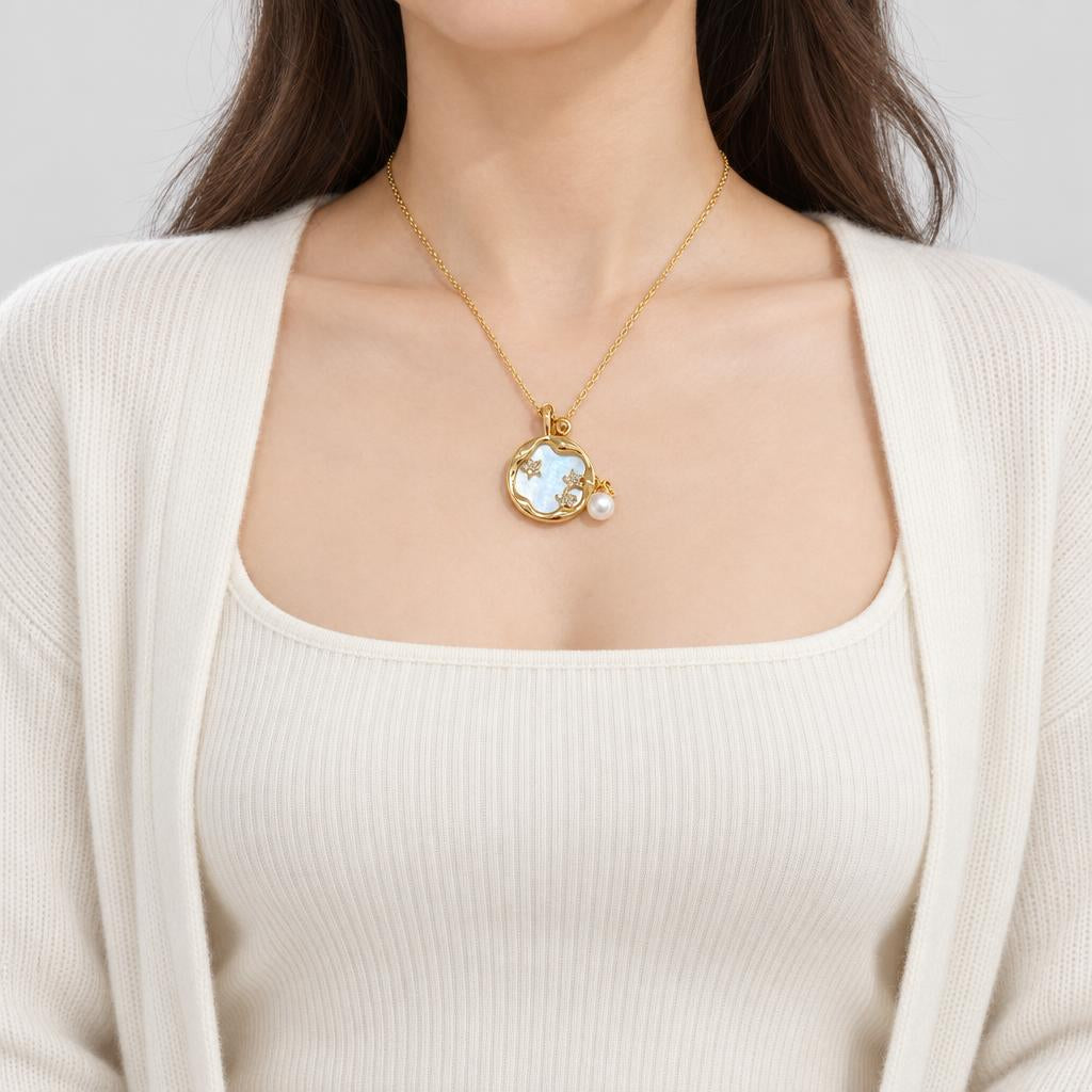 Grace | Women's Elegant Moonstone Pearl Necklace
