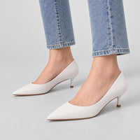 Helen | Women's Pointed Classic Leather Kitten Heels