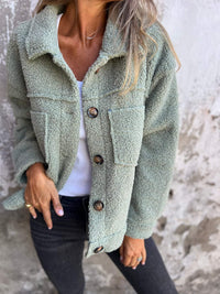 Rose | Women's Classic Button-Up Teddy Jacket